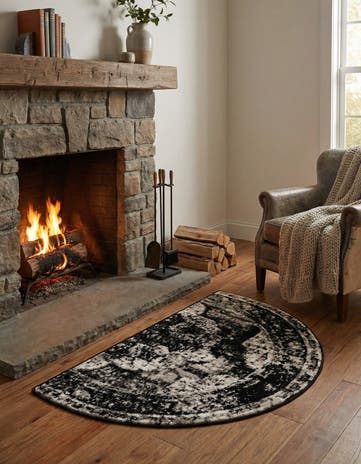 Black Monte Carlo Hearth Rug