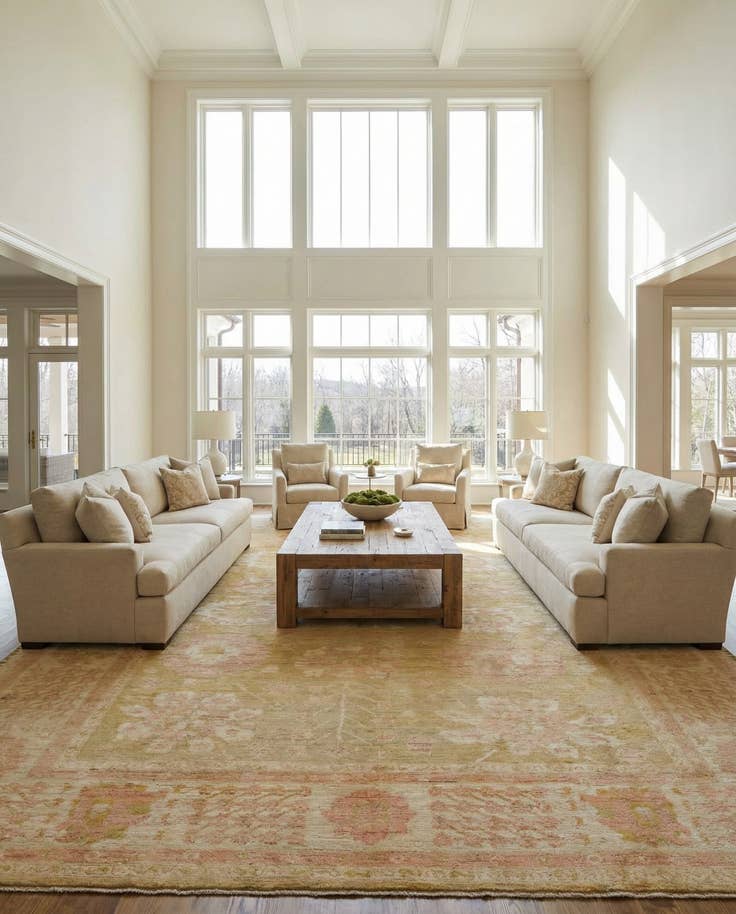 Detail image of 14' 6 x 20' Hand Knotted Oushak Wool Rug