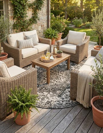 6' 7 x 6' 7 Easy-Clean Jill Zarin Dubai Indoor / Outdoor Round Rug