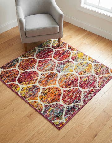 Lattice Frieze Square Rug