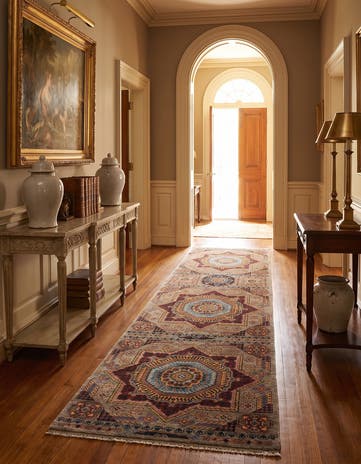 2' 8 x 9' 9 Hand Knotted Mamluk Ziegler Runner Rug