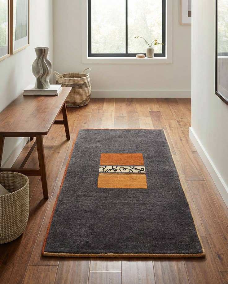 Detail image of 2' 3 x 4' 3 Hand Knotted Tibet Wool Runner Rug