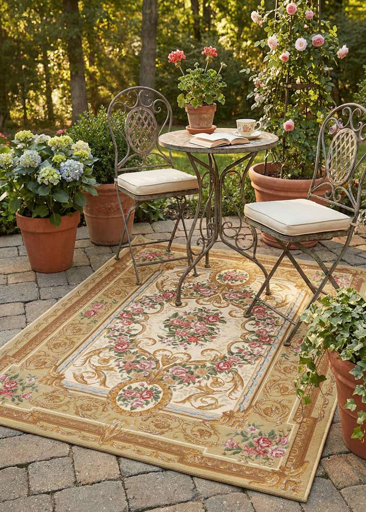 5' x 7' Easy-Clean Traditional Indoor / Outdoor Rug