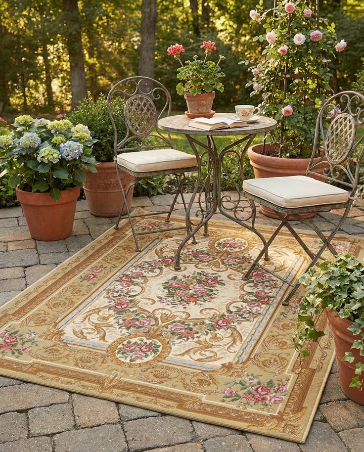 Detail image of 5' x 7' Easy-Clean Traditional Indoor / Outdoor Rug