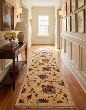 2' 9 x 8' 8 Hand Knotted Ariana Ziegler Runner Rug