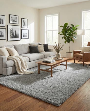  9' x 12' 2 Soft Solid Shag Rug