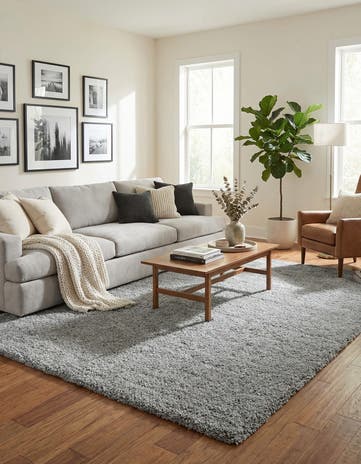 9' x 12' 2 Soft Solid Shag Rug