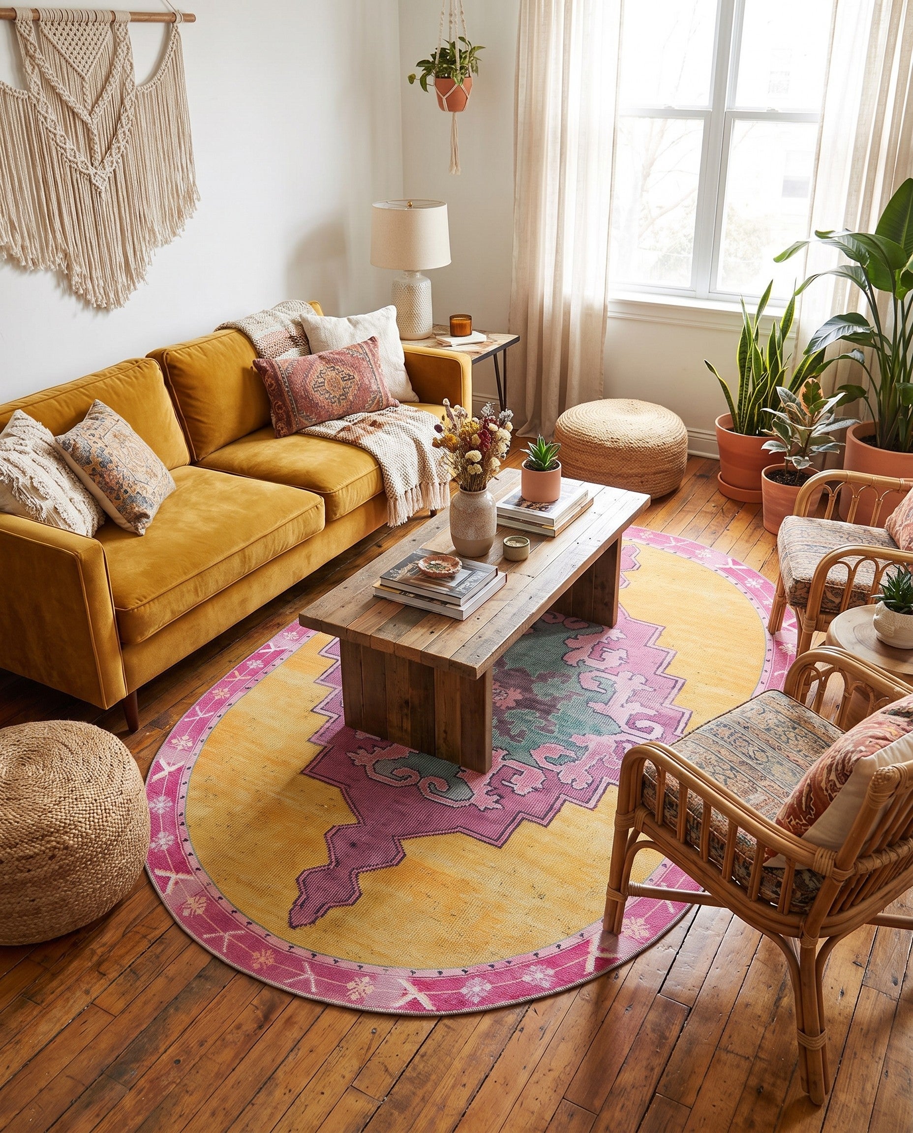 4' x 6' Washable Timeless Oval Rug