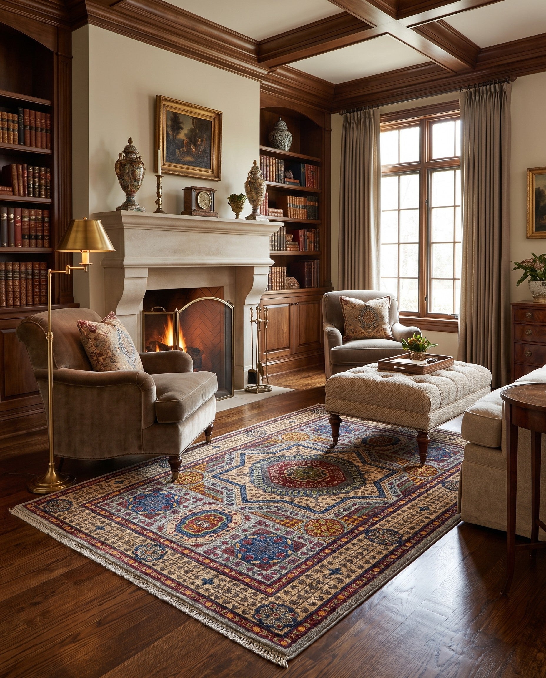 3' 5 x 4' 11 Hand Knotted Mamluk Ziegler Rug
