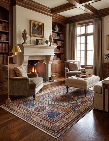 3' 5 x 4' 11 Hand Knotted Mamluk Ziegler Rug