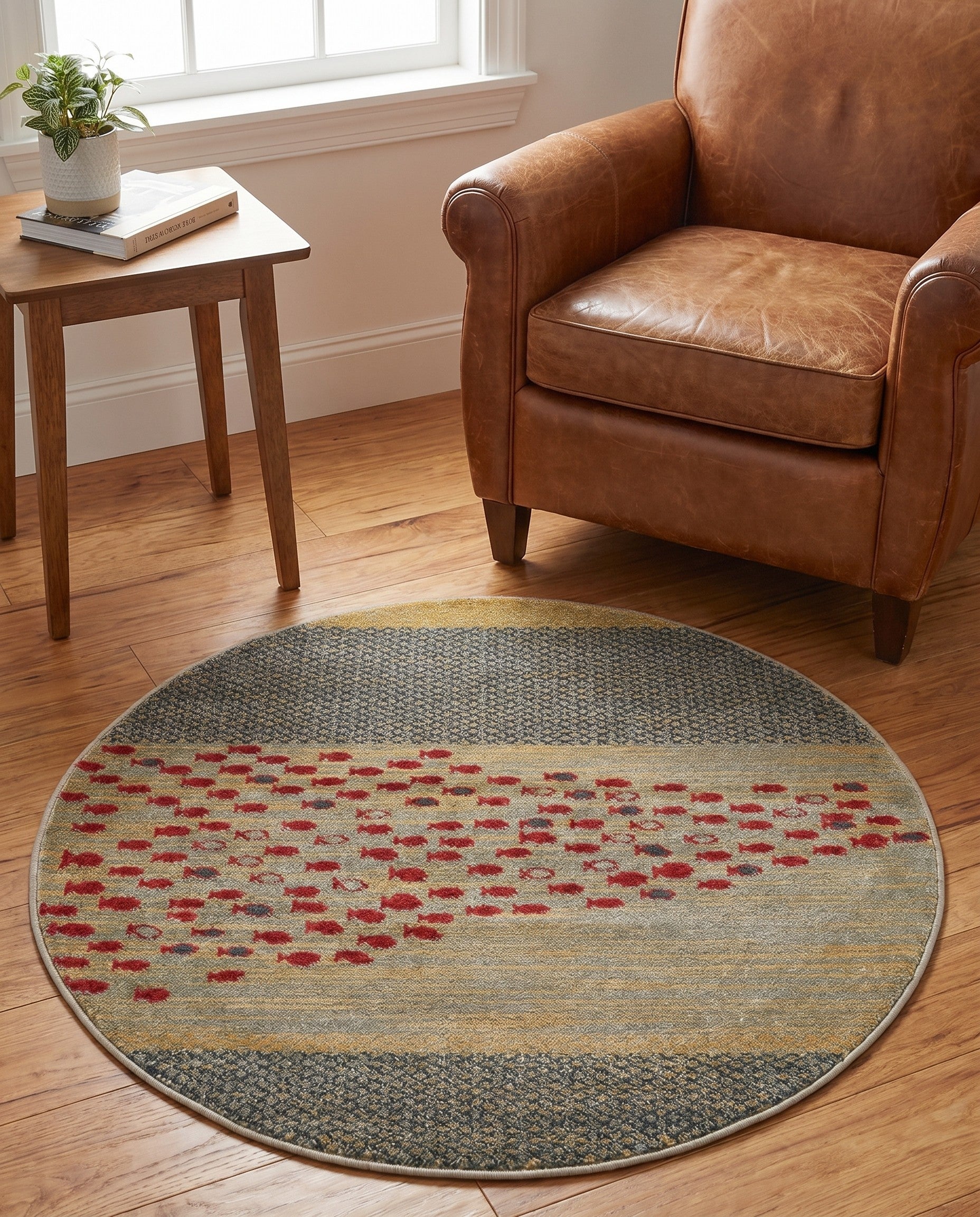 3' x 3' Kashkuli Gabbeh Round Rug