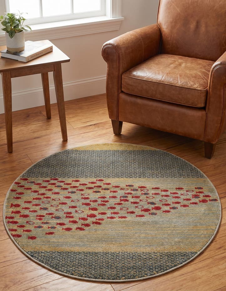 3' x 3' Kashkuli Gabbeh Round Rug