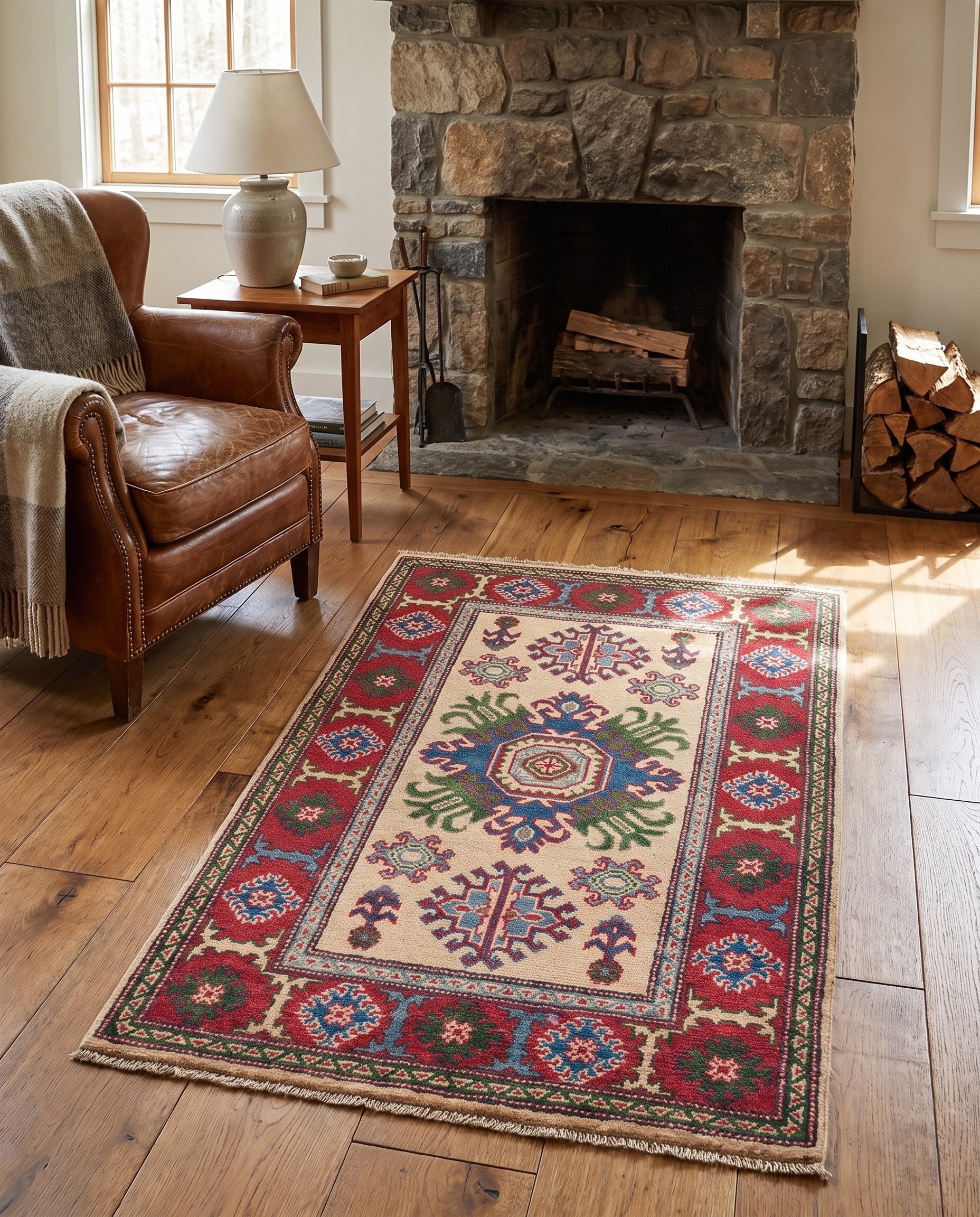 2' 7 x 4' 2 Hand Knotted Kazak Rug