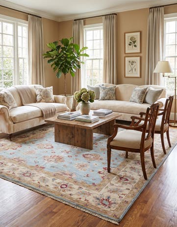 5' 11 x 8' 3 Hand Knotted Ziegler Rug