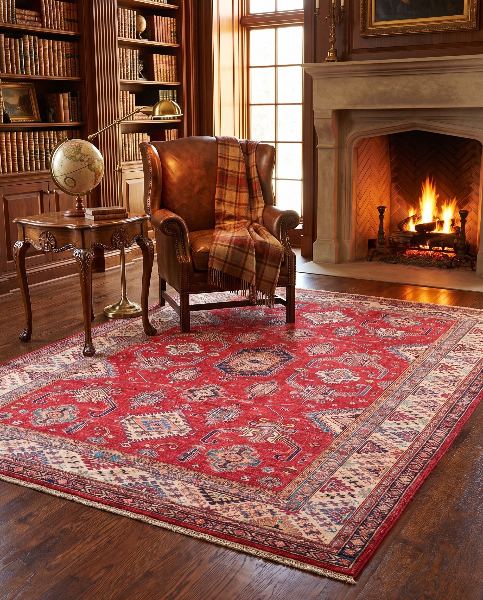 6' 10 x 9' 7 Hand Knotted Kazak Rug