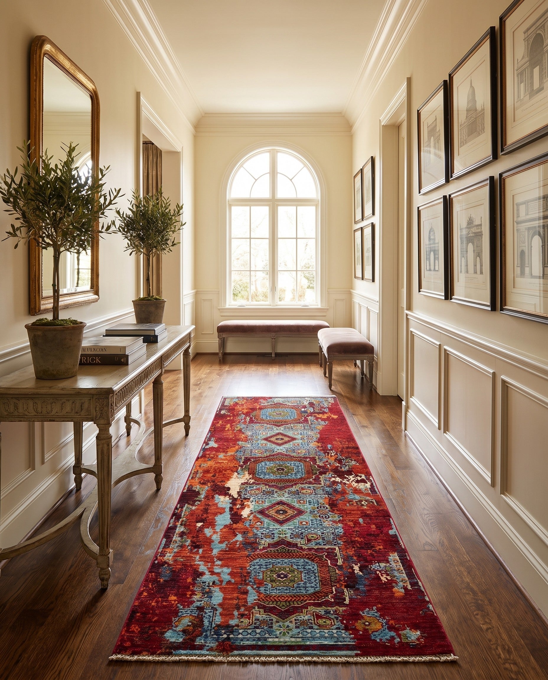 2' 11 x 8' 6 Hand Knotted Mamluk Ziegler Runner Rug