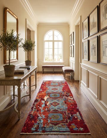 2' 11 x 8' 6 Hand Knotted Mamluk Ziegler Runner Rug