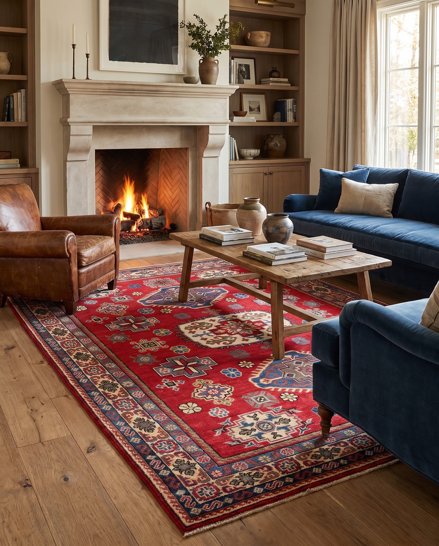 5' 1 x 6' 10 Hand Knotted Kazak Rug