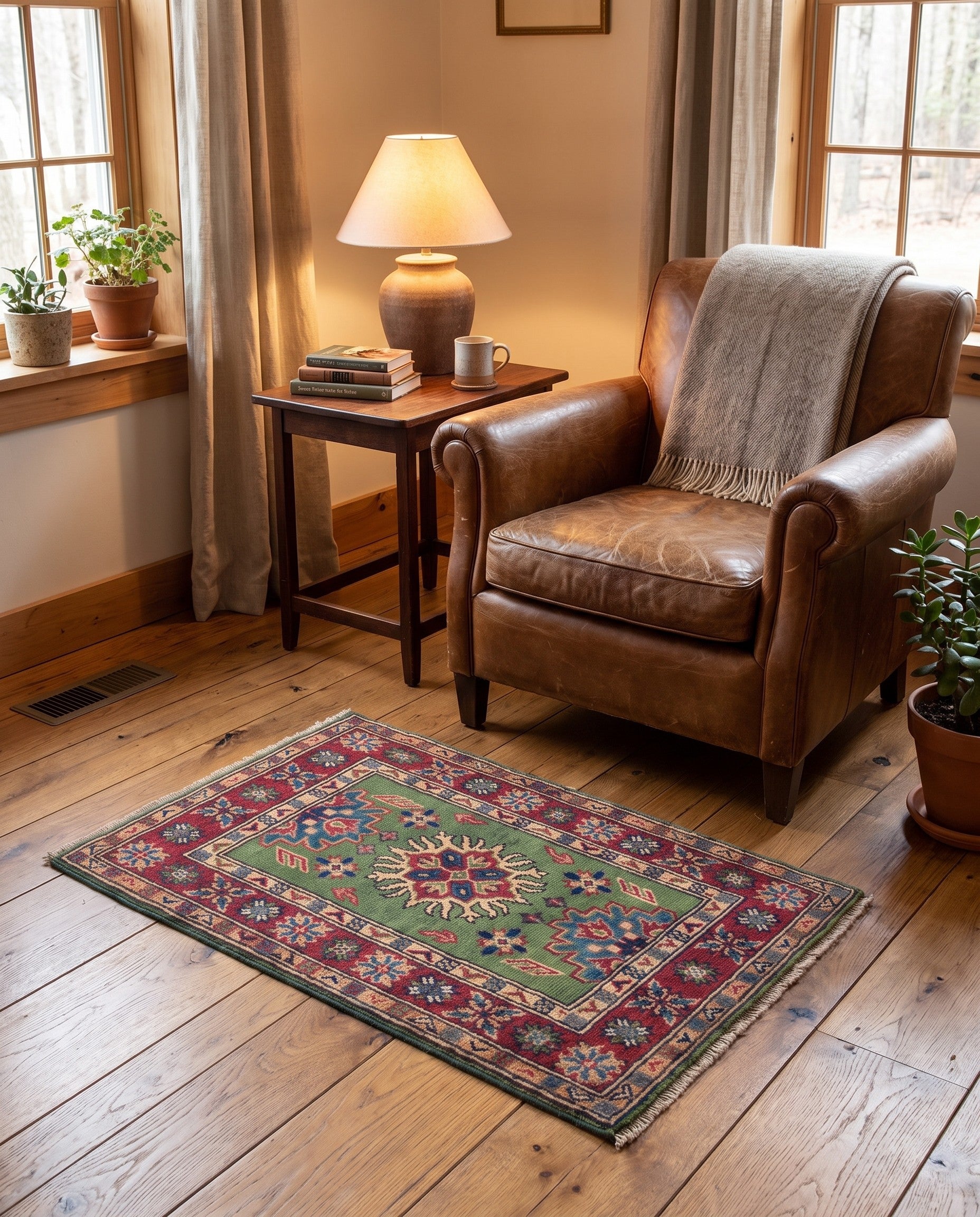 2' x 3' 1 Hand Knotted Kazak Rug