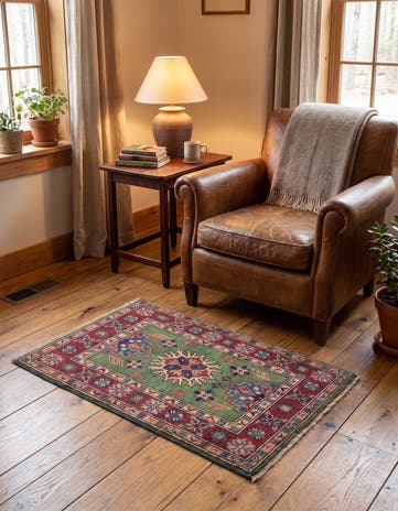 2' x 3' 1 Hand Knotted Kazak Rug