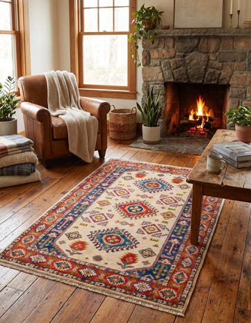 2' 9 x 4' Hand Knotted Kazak Rug