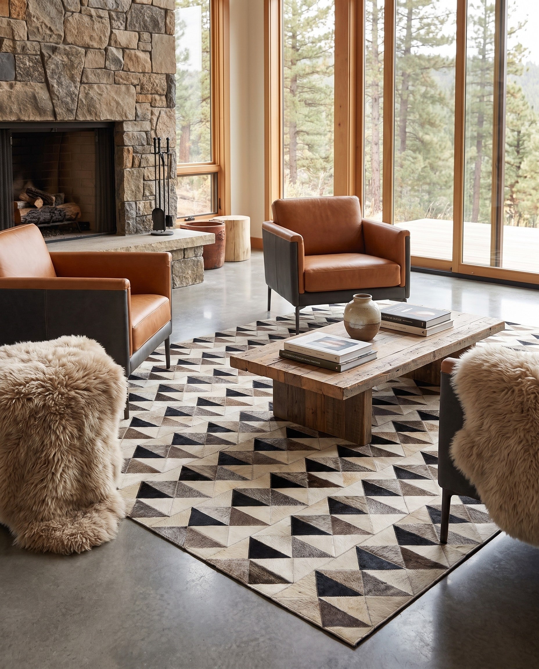 5' 3 x 8' 1 Cowhide - Patchwork Rug
