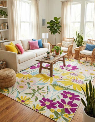 White Bloom Rug