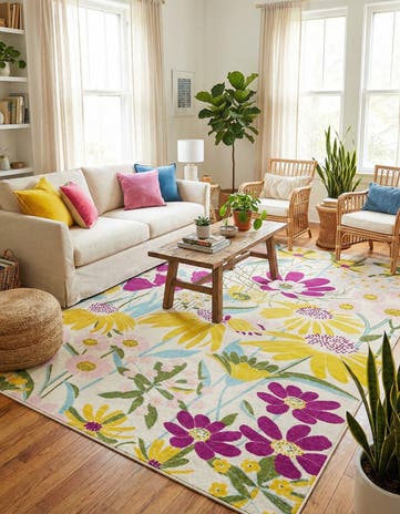 White Bloom Rug