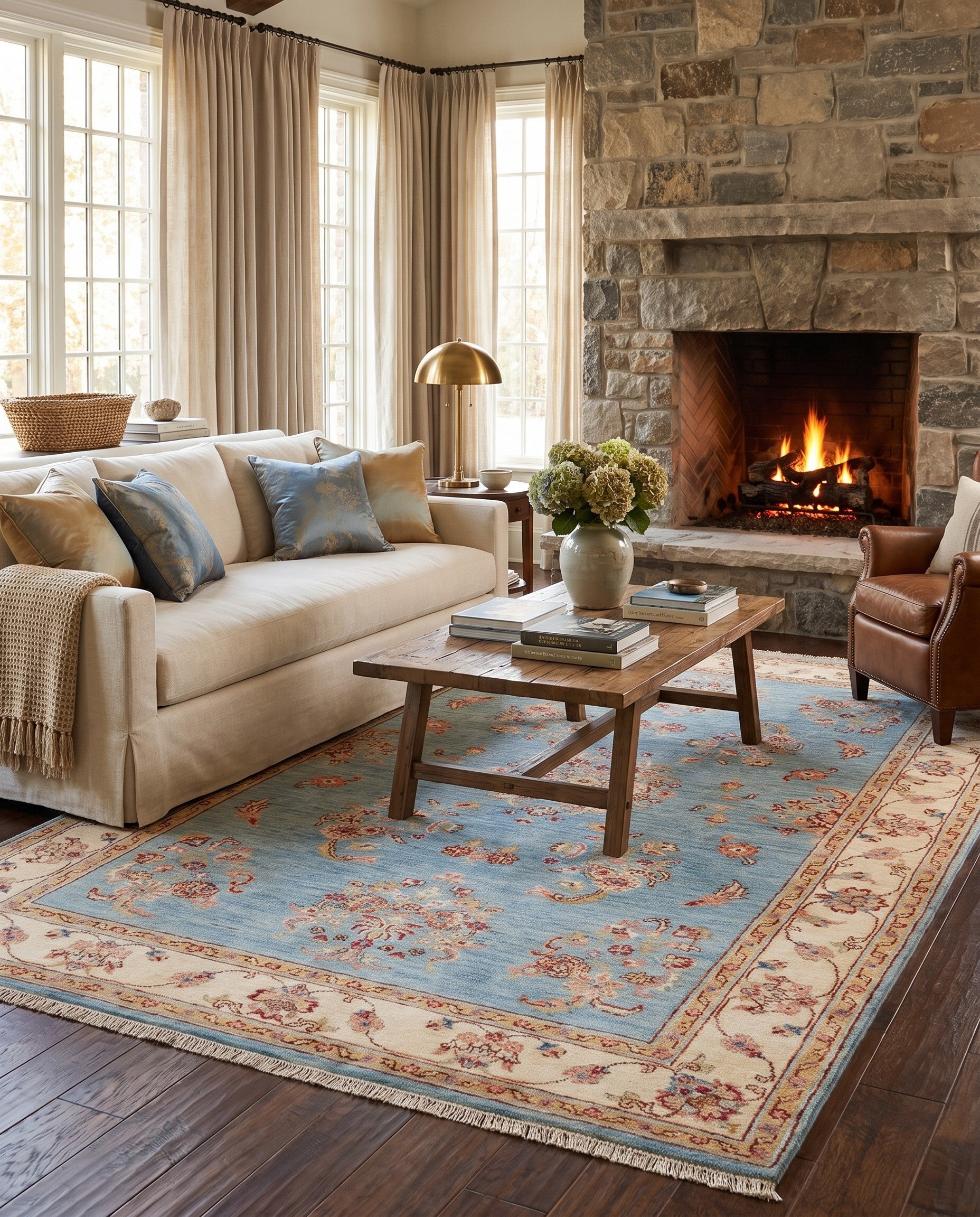 4' 1 x 6' 4 Hand Knotted Ziegler Rug