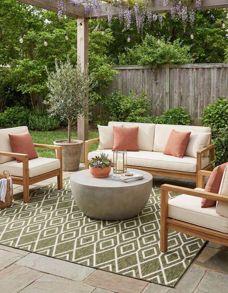 Detail image of 7' 10 x 7' 10 Washable Jill Zarin Turks and Caicos Indoor / Outdoor Square Rug