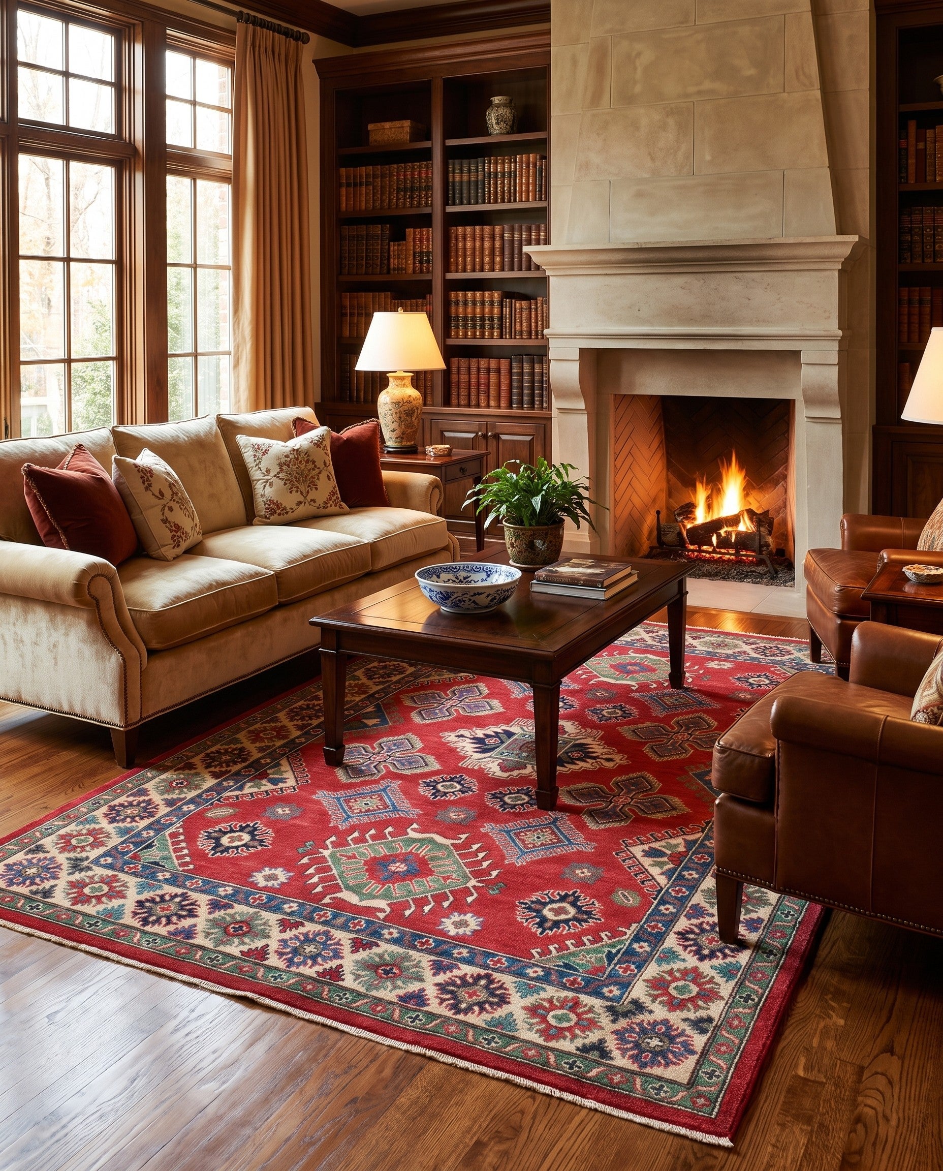 5' 7 x 8' 10 Hand Knotted Kazak Rug