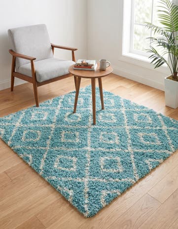 4' x 4' Trellis Shag Square Rug
