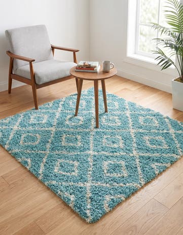 4' x 4' Trellis Shag Square Rug
