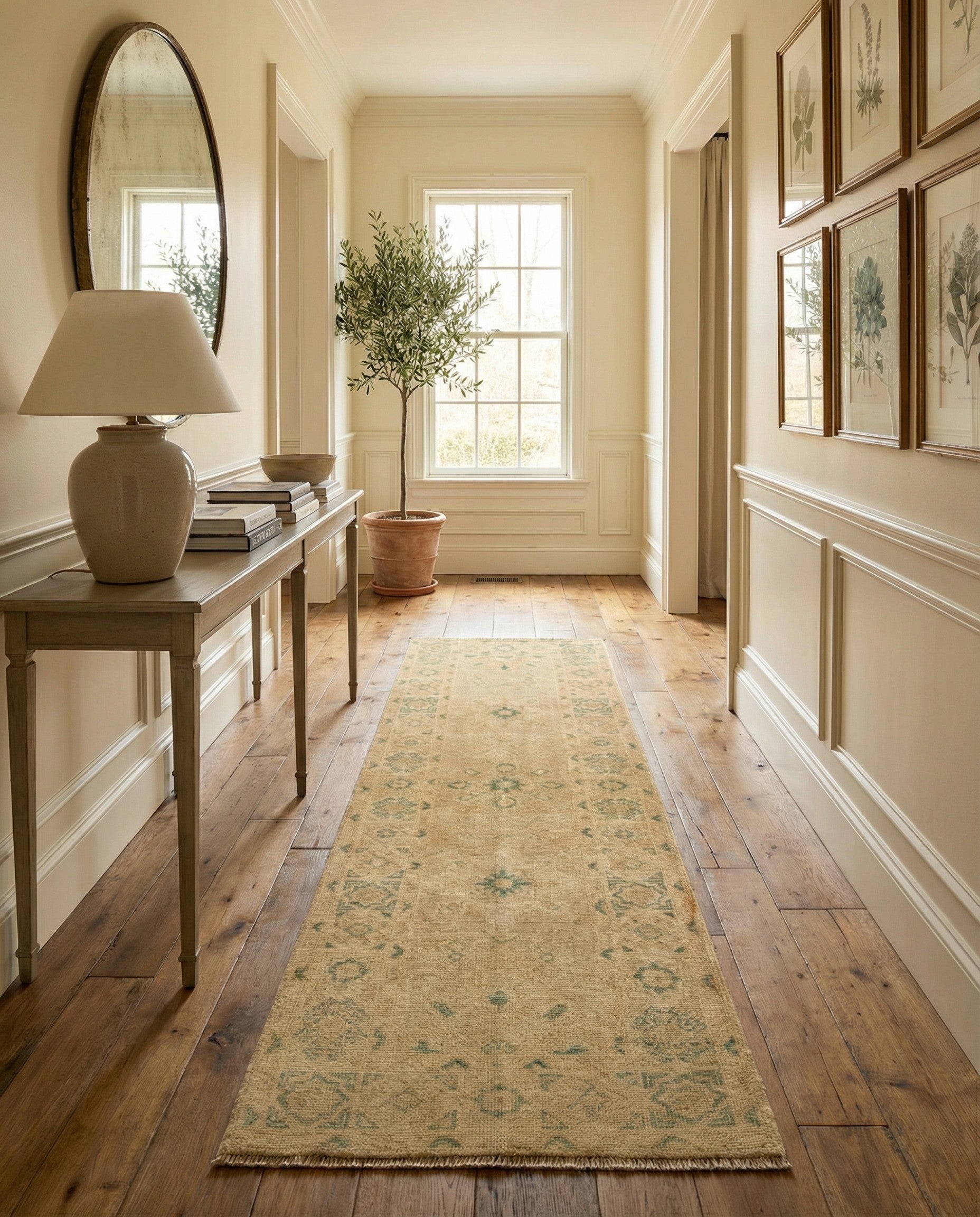 2' 1 x 6' 2 Hand Knotted Oushak Wool Runner Rug