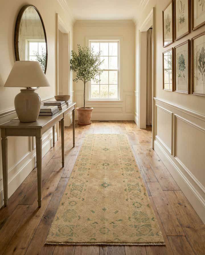 2' 1 x 6' 2 Hand Knotted Oushak Wool Runner Rug