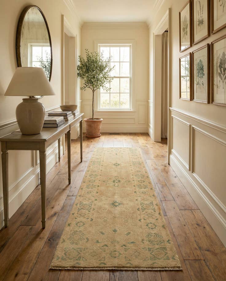 Detail image of 2' 1 x 6' 2 Hand Knotted Oushak Wool Runner Rug