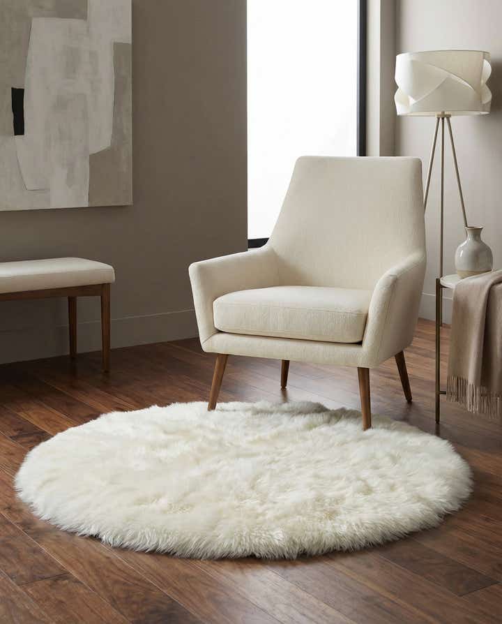 3' x 3' Sheepskin Round Rug