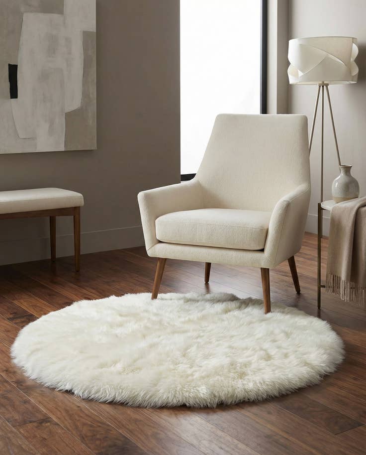 Detail image of 3' x 3' Sheepskin Round Rug