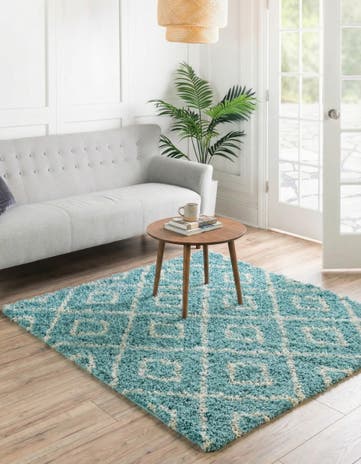 6' x 6' Lattice Shag Square Rug