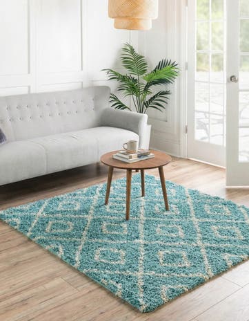 6' x 6' Lattice Shag Square Rug