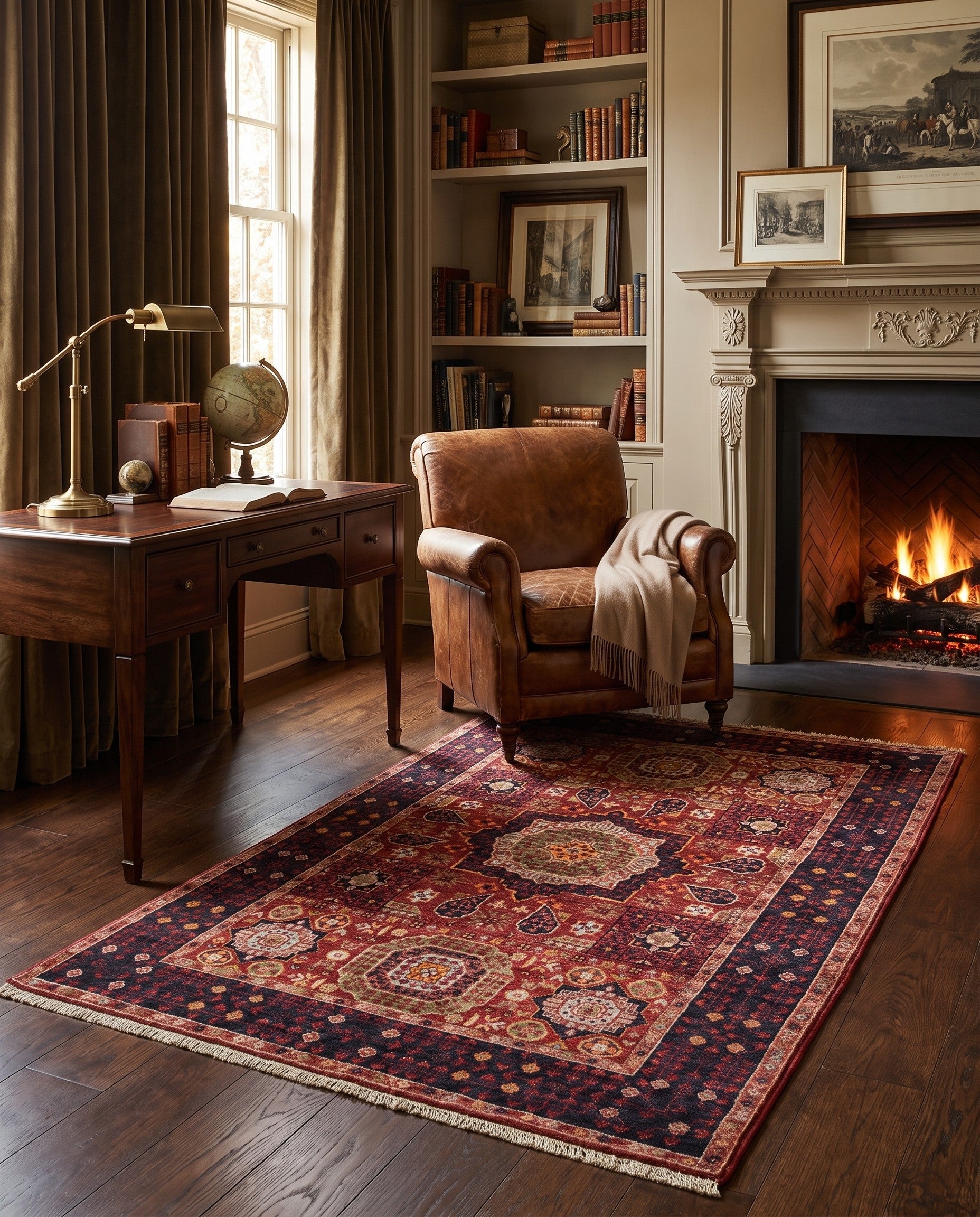 3' 5 x 5' 1 Hand Knotted Mamluk Ziegler Rug