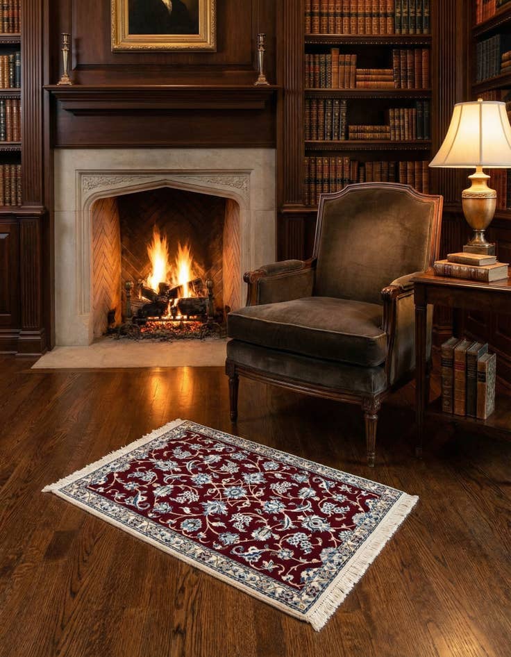 Detail image of 2' x 2' 10 Hand Knotted Nain Rug