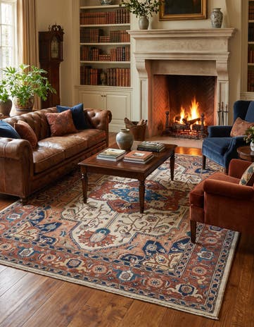 8' 3 x 11' 10 Hand Knotted Heriz Rug