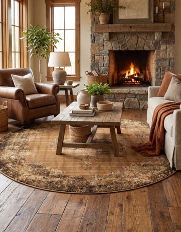 Light Brown Graham Round Rug
