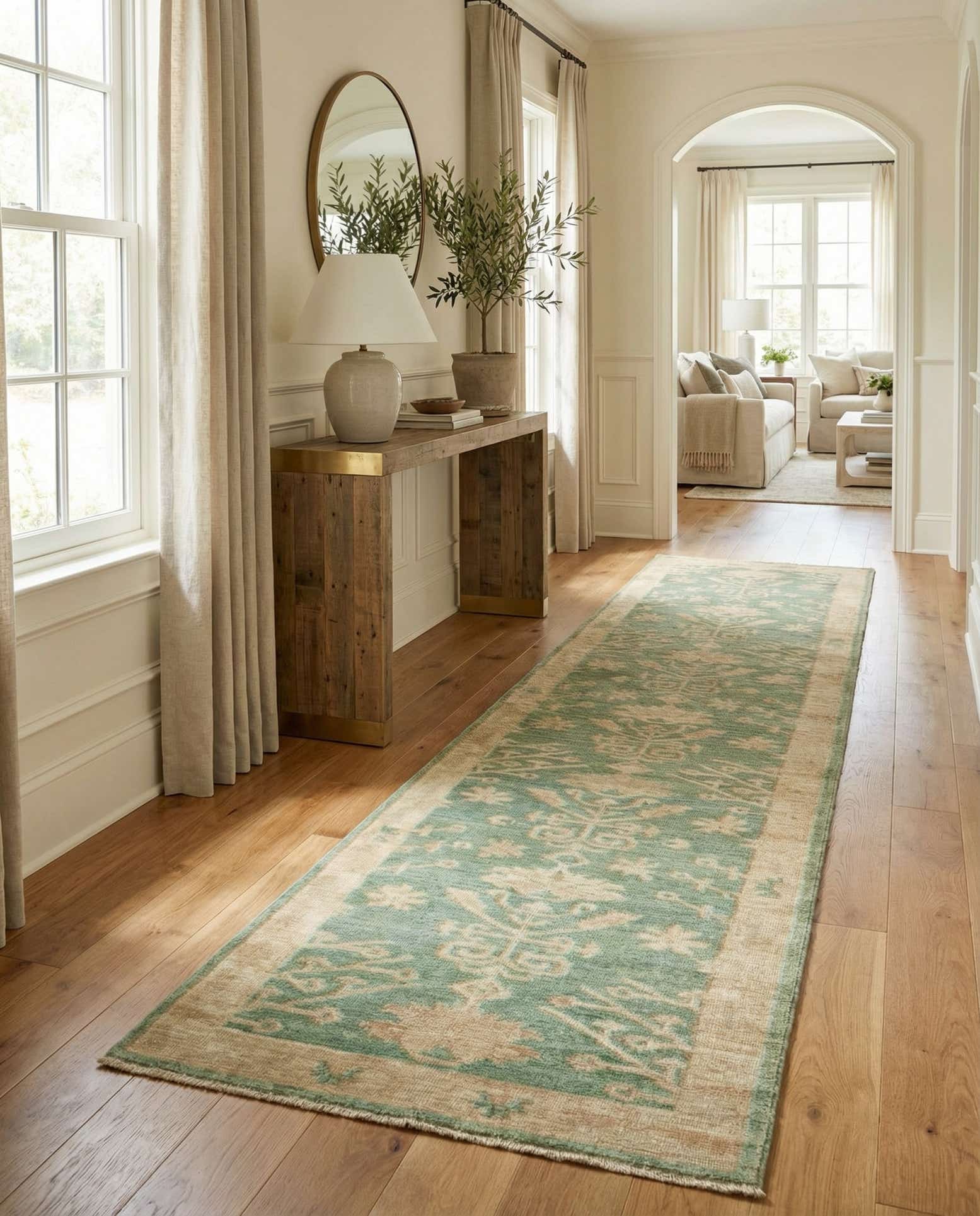 2' 11 x 11' 7 Hand Knotted Oushak Wool Runner Rug