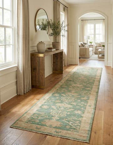 2' 11 x 11' 7 Hand Knotted Oushak Wool Runner Rug