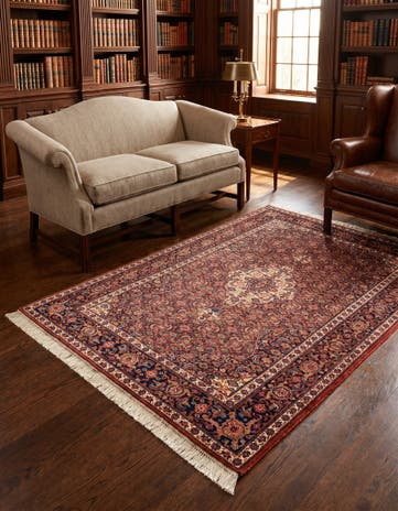 4' 4 x 6' 4 Hand Knotted Birjand Wool Rug