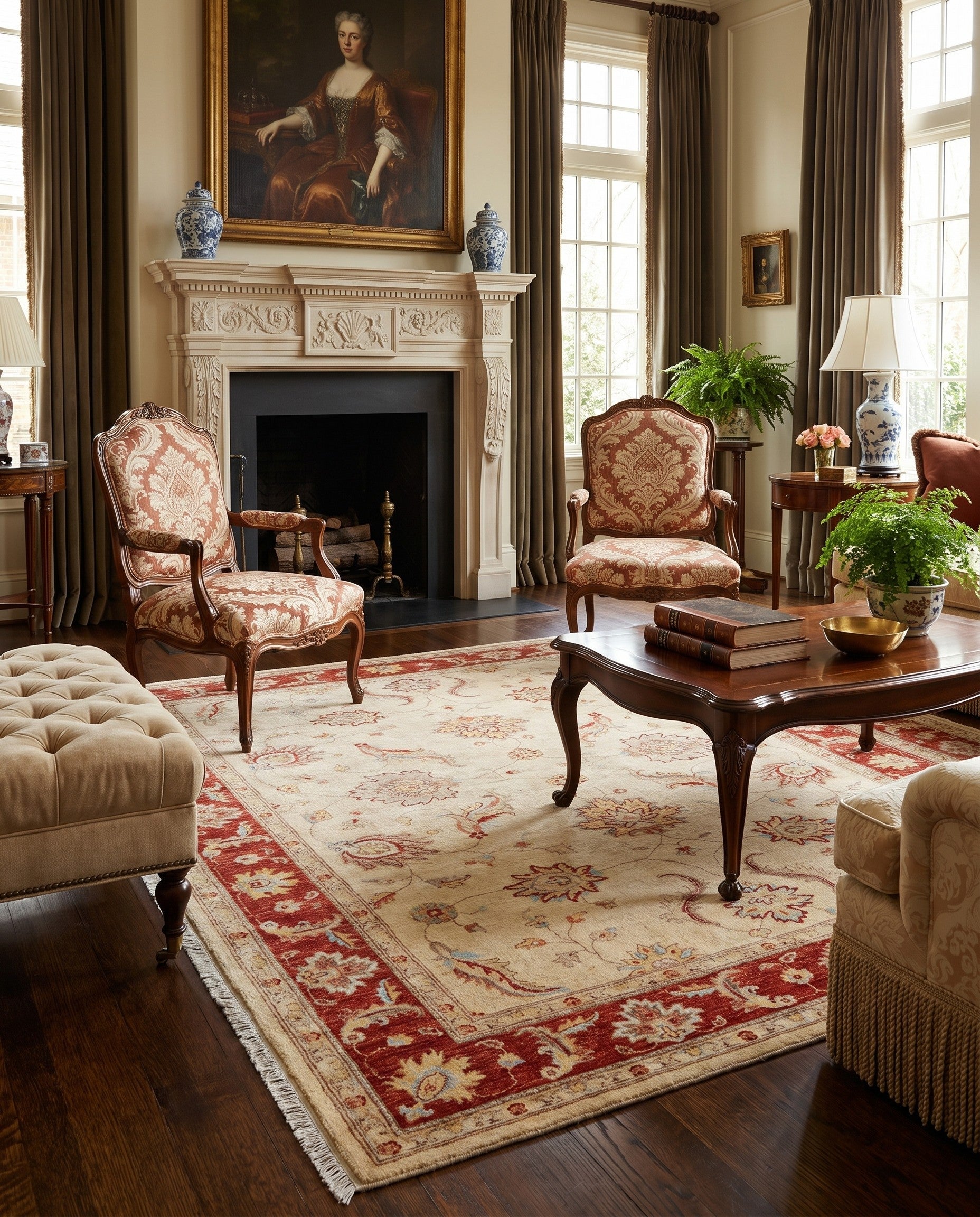6' 2 x 9' Hand Knotted Ziegler Rug