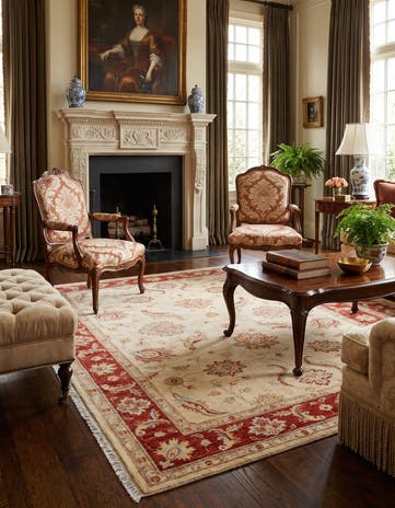 6' 2 x 9' Hand Knotted Ziegler Rug