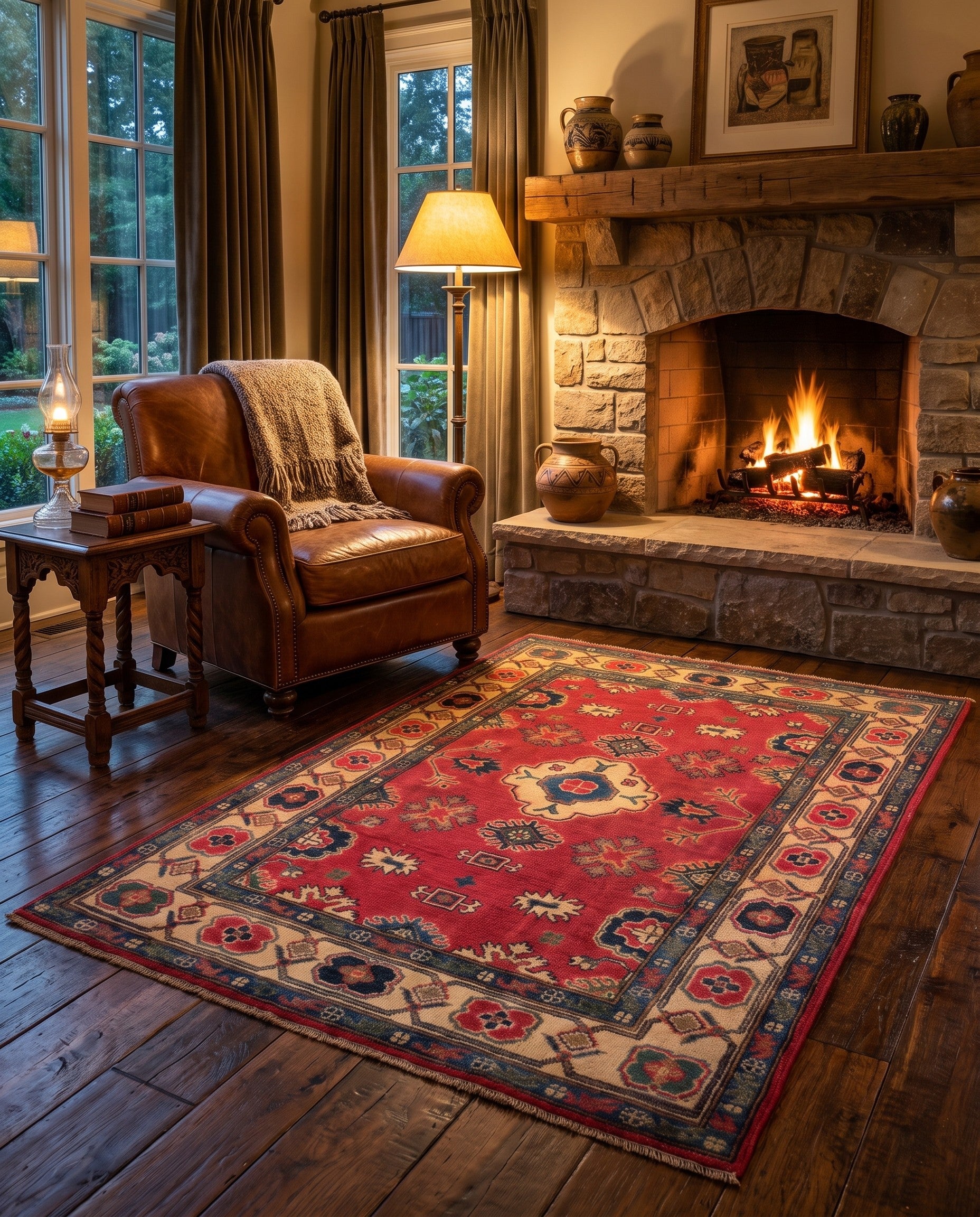 3' 11 x 5' 10 Hand Knotted Kazak Rug